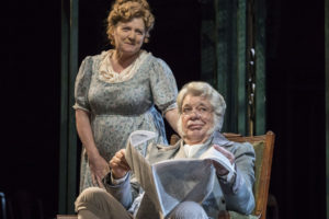 Pride and Prejudice – Matthew Kelly as Mr Bennet and Felicity Montagu as Mrs Bennet – Photo credit Johan Persson