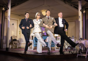 Rough Crossing – [l-r] Rob Ostlere (Adam), Issy Van Randwyck (Natasha), John Partridge (Turai), Matthew Cottle (Gal) – Credit Pamela Raith Photography