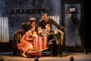 Bugsy Malone – Mia Lakha as Blousey and Gabriel Payne as Bugsy with Ensemble – Credit Johan Persson