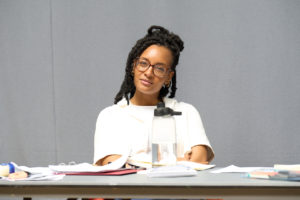 Tinuke Craig (Director) in rehearsals for Jitney at the Old Vic. Credit Manuel Harlan