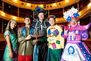 The cast of Aladdin at the Theatre Royal Bath, October 2022.