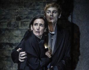 Murder in the Dark – Rebecca Charles (Rebecca) and Jonny Green (Jake), credit Pamela Raith