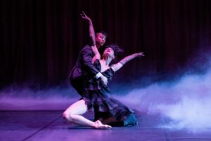 Rambert dancers Jonathan Wade and Angélique Blasco in Ben Duke’s Death Trap (Cerberus) – Photo by Camilla Greenwell
