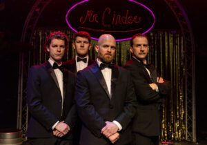 Bouncers – Tom Whittaker as Ralph, George Reid as Les, Frazer Hammill as Lucky Eric and Nick Figgis as Judd – Photo credit Ian Hodgson