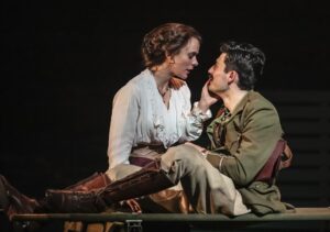 Birdsong – Charlie Russell as Isabelle Azaire and James Esler as Stephen Wraysford – Credit Pamela Raith