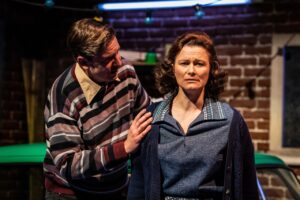 Just Between Ourselves – Tom Richardson as Dennis and Holly Smith as Vera – Credit Will Green Photography © Just Between Ourselves – Tom Richardson as Dennis and Holly Smith as Vera – Credit Will Green Photography ©